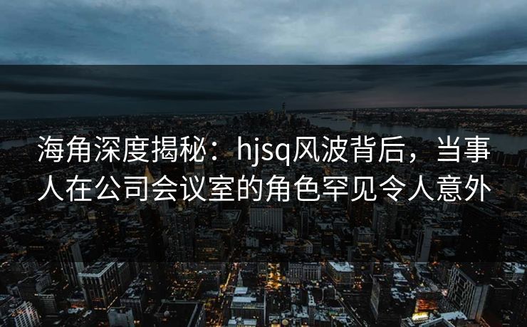 海角深度揭秘：hjsq风波背后，当事人在公司会议室的角色罕见令人意外